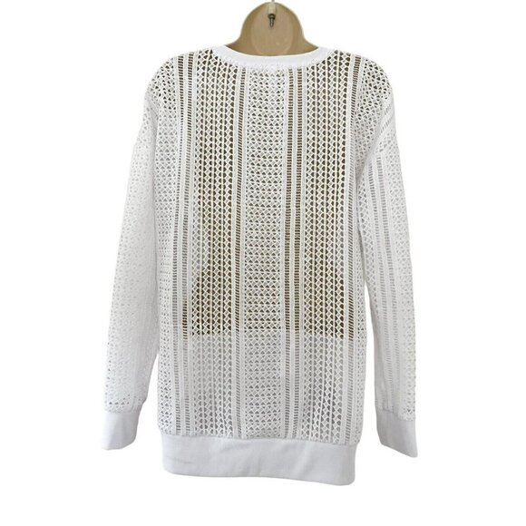 Fabletics Sophie White Tunic Open Knit Long Sleeve Cover Up Women's Sz S - Picture 5 of 10